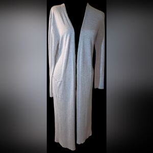 Light Gray Open Front Cardigan